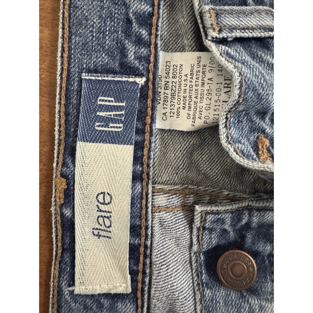 VTG Gap Jeans Womens 4 Dark Blue Denim Pants Low Rise Flare Boot Stretch Y2K 00s
